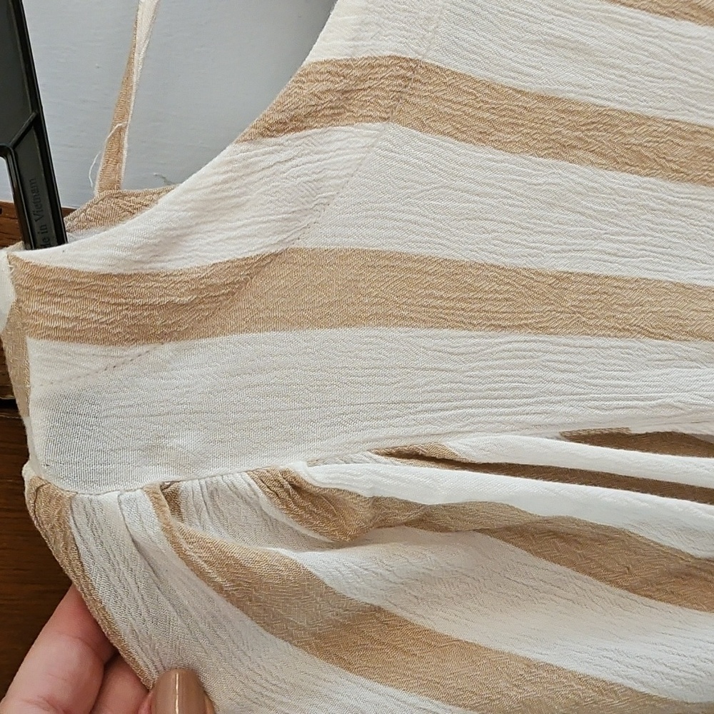 Maurices Beige and Cream Striped Blouse - Picture 3 of 9